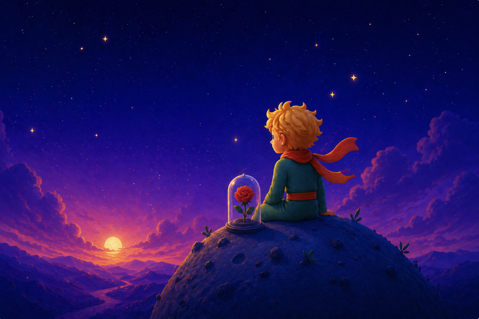 Le Petit Prince sur sa planète